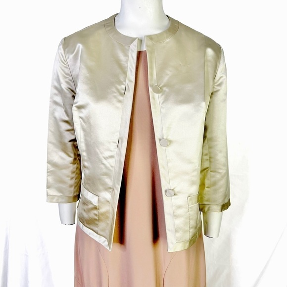 VINTAGE DYNASTY BRITISH CROWN COLONY SILK BLAZER 60s RARE REVERSIBLE IVORY 10 - Picture 3 of 11